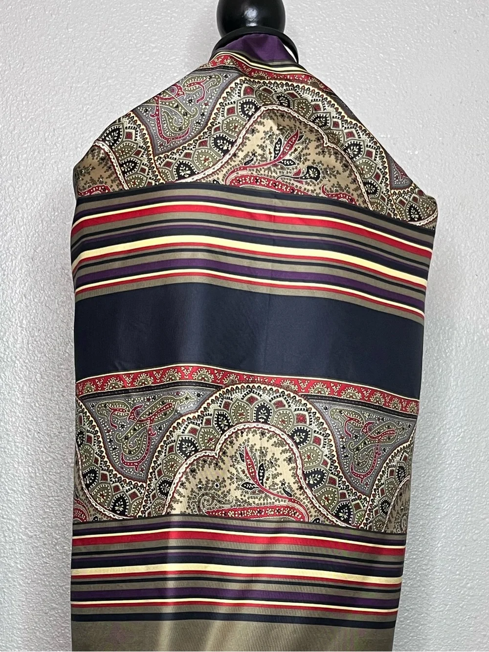 Vintage Talbots 100% Silk Paisley Boho Equestrian Old Money Square Scarf